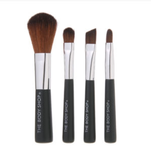 The Body Shop's mini brush kit is cruelty free and vegan, made of synthetic fibers.
